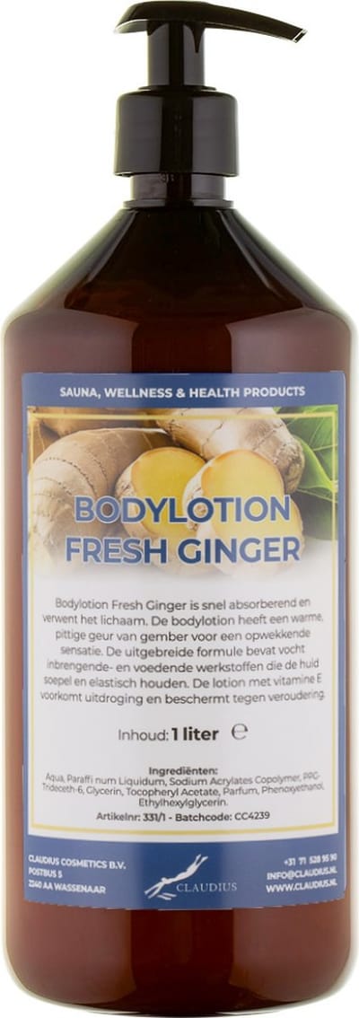 Bodylotion Fresh Ginger 1 Liter - met gratis pomp