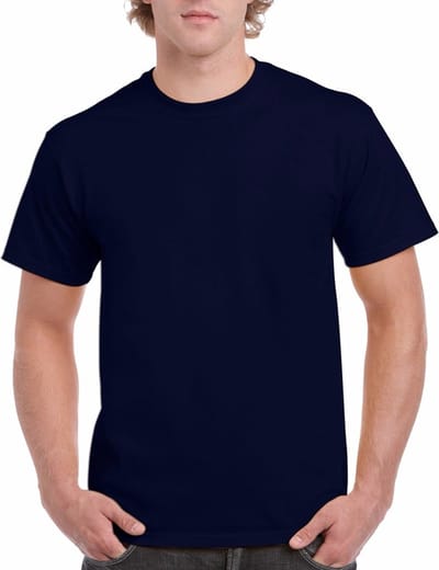 T-shirts navy blauw voor heren - zware 200gr kwaliteit - Basic shirts - Katoen - Korte mouwen - Comfort pasvorm L