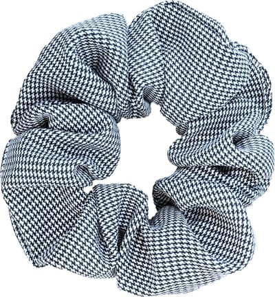 Scrunchie 1 stuk Scrunchie Geruit exclusief Extra Vol en Luxe - haarelastiek haarwokkel scrunchies - zwart - scrunchies met ruitjes - Kraagjeskopen.nl