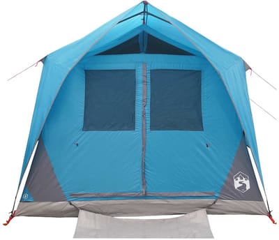 vidaXL - Tunneltent - met - dak - Blauw - 10-persoons - Polyester - en - Staal
