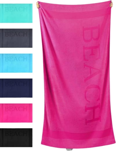 Droomtextiel® Beach Strandlaken xxl 100x200 cm - Fuchsia - 100% Zacht Katoen - Sterke Kwaliteit