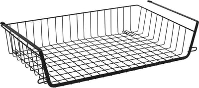 5Five Hangmand voor in een kast - metaal - 51 x 30 x 11 cm - zwart - kastmandje - opbergers - kleding - hangend aan plank