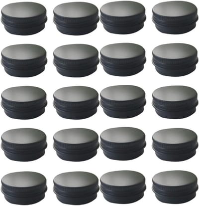 Aluminium blikken - Opbergdoosjes schroefdeksel - Cosmetica opslag - Lekvrije dekselsluiting - 20 stuks 6.8cm - Zwart