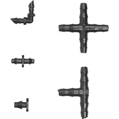 250 Stuks Irrigatie Fitting Kit Druppelirrigatie Barb Verbindingen Compatibel met 1 4 Inch Waterslang Connectoren voor 250pcs zwart