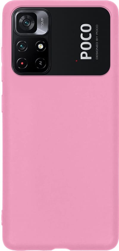 Hoes - Geschikt voor Xiaomi Poco M4 Pro 5G - Sterk & Shockproof - Hoesje Cover - Siliconen Case - Lichtroze
