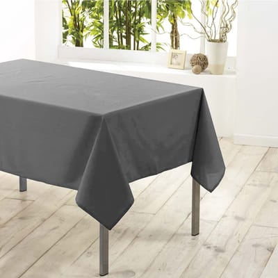 Tafelkleed voor binnen - Donkergrijs - polyester - 140 x 200 cm - Basic eettafel tafelkleden
