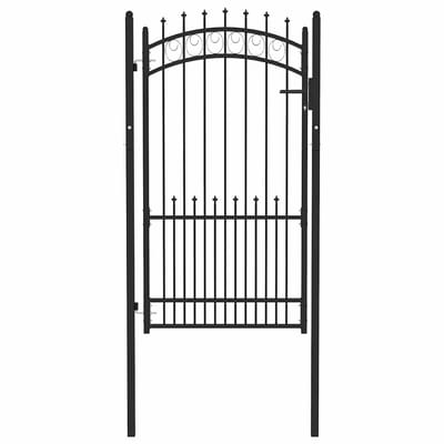 vidaXL - Poort - met - speerpunten - 104x134,5 - cm - staal - zwart