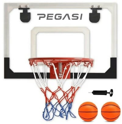 Pegasi Mini Basketbalbord Deur 45x30cm - Basketbalring deur met bord - Inclusief basketbalring, bal en pomp
