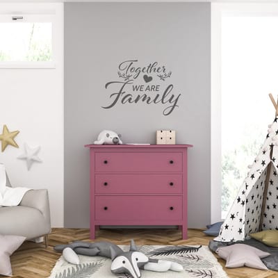 Muursticker - Together We Are Family - 58 x 83 - Antraciet
