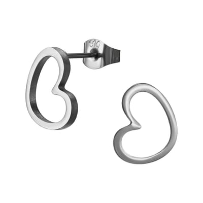 Zilver kleurige stainless steel open hart dames oorbellen | chirurgisch staal | hypoallergeen | Zilverana | RVS