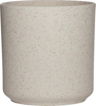 Hakbijl Plantenpot/bloempot Cindy - wit - keramiek - cilinder - D13 x H13 cm