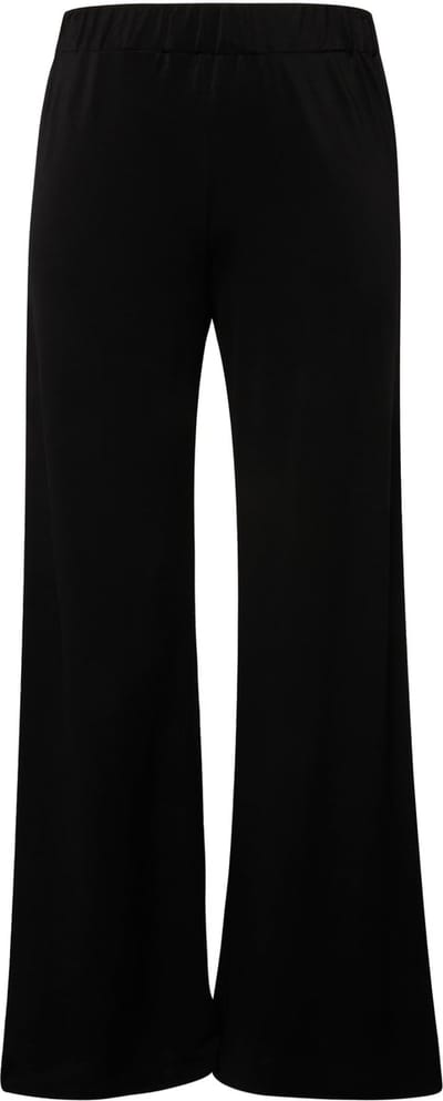 Ulla Popken - Dames - Slinky broek wijde pijp elastische tailleband slinky piqué - Zwart - Maat 50+