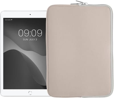 kwmobile universele tablet hoes - Stevige stijlvolle hoes voor tablets - Neopreen tablet sleeve - Compatibel met 9,7"-11" Tablet - wit