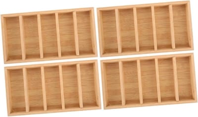 Opbergbakjes Brillenglazen - Brillenhouder Houten - Georganiseerd Presenteren - Meerdere Vakken - Set van 2 - Khaki