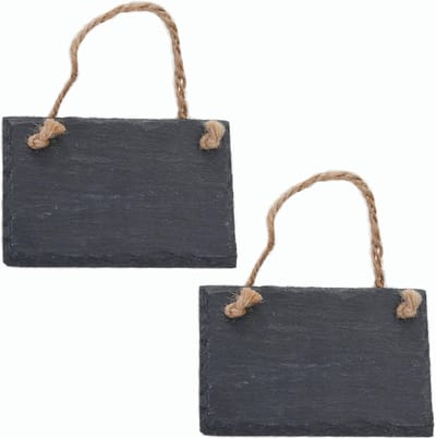 Leisteen bord om op te hangen met jute lint memobord krijtbord wanddecoratie (2,9 cm bord)