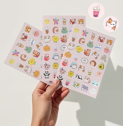 Stickervellen Kawaii - 3 Stickervellen - Stickers voor Meisjes - Knutselen - Knutselen Meisjes - Kawaii Stickers
