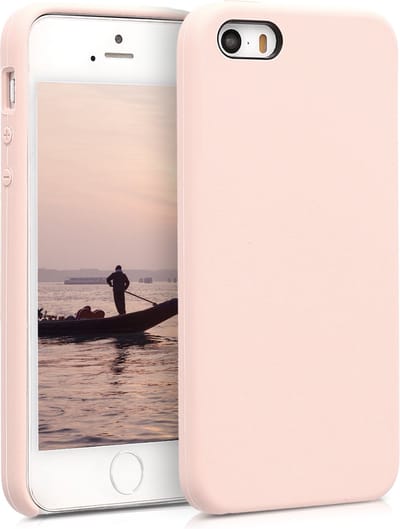 kwmobile telefoonhoesje geschikt voor Apple iPhone SE (1.Gen 2016) / iPhone 5 / iPhone 5S - Hoesje met siliconen coating - Smartphone case in oudroze