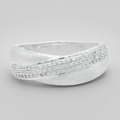 Cavill - Zilveren Ring - 925 Sterling Zilver - 85 Cambodja Zirkonen 0,63 ct - Elegante Damesring Briljant Rond Design 26x27 mm
