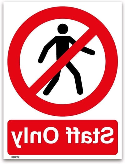 Personeel Alleen Toegang - Veiligheidsbord Verboden Ingang - Toegang Beveiligen - Stijf Kunststof Materiaal - A4 Formaat - Wit