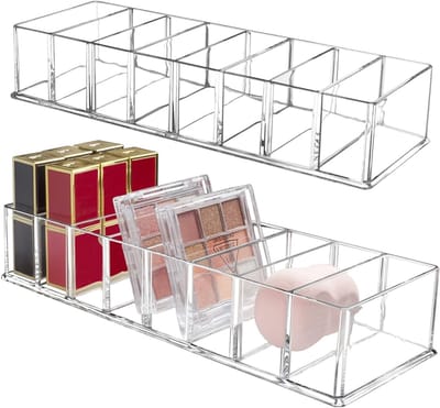 Removable Cosmetic Organiser met 8 Compartimenten, Transparante Makeup Opbergdozen voor Sieraden en Make-up, Ideaal voor Badkamer en Keuken