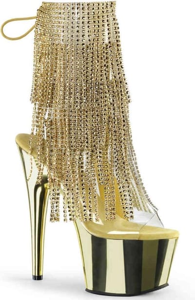 Pleaser - ADORE-1017RSF Plateau Laarzen, Paaldans schoenen - Paaldans schoenen - 37 Shoes - Goudkleurig