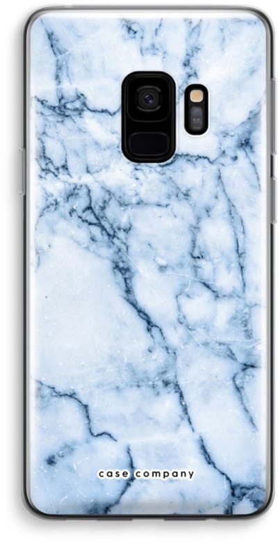 Case Company® - Hoesje geschikt voor Samsung Galaxy S9 hoesje - Blauw marmer - Soft Cover Telefoonhoesje - Bescherming aan alle Kanten en Schermrand
