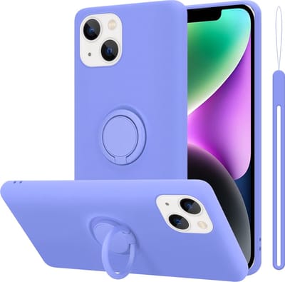 Cadorabo Hoesje geschikt voor Apple iPhone 14 in LIQUID LICHT PAARS - Beschermhoes van flexibel TPU silicone Case Cover met ring