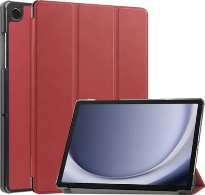 Hoesje - Geschikt voor Samsung Galaxy Tab A11 / A9 - Dun & Stevig - Hardcover Book Case - Trifold Bookcase Hoes - Hard Cover - Tablethoes - Donkerrood