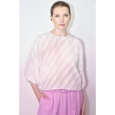 Dante6 Giana Balloon Sleeve Top Milk White Maat: 34 | Longsleeves Outlet | Dames | Wit