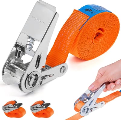 Transportbanden Set - Spanbanden Gordels - Vracht Vervoeren - 800KG Bandsterkte - 4M 25MM - Oranje