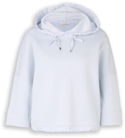 Tom Tailor - Hoodiesweatshirt van scuba - Maat XL - soft dusty blue