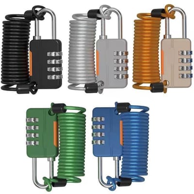 1Pc Mini Combinatie Hangslot Met Kabel 4-Cijferig Wachtwoord Slot Met Schaalbare Staaldraad Voor Kast Koffer Anti-diefstal Touw Slot