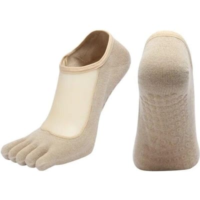 Pilates Sok met Volle Teen Dames Yoga Accessoires Mesh Antislip Silicone Onzichtbare Vijf Tenen Sok Sportsokken One size