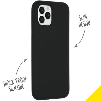 Accezz Hoesje - Geschikt voor Apple iPhone 11 Pro - Liquid Silicone Backcover - Zwart