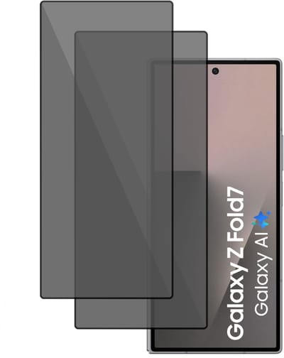 2x TechNow Privé Screenprotector geschikt voor Samsung Galaxy Z Fold 7 Screenprotector - Privacy Beschermglas - Rounded - Privacy Proteqt+