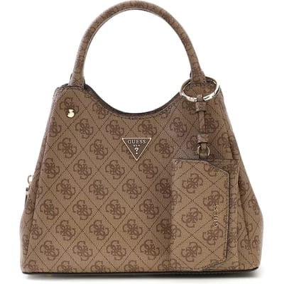 GUESS handtas schoudertas Lorella Logo Girlfriend Tote Latte Logo Lichtbruin