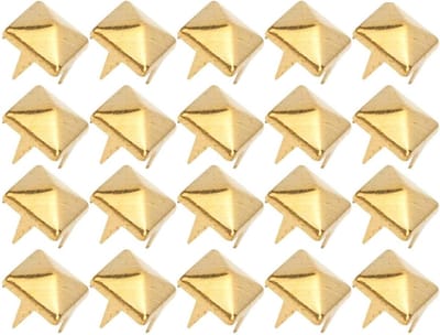 400 Sets Vierkante Spike Rivets voor DIY Projecten, Geschikt voor Leren Tassen, Kleding en Schoenen (5mm Goud)