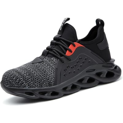 Chaussures de protection pour hommes, chaussures de sport tendance tissées volantes, chaussures de travail à tête en acier 47
