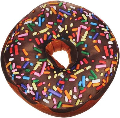 Zitkussen Donut XXL | Decoratief Donut Kussen Met Draagtas | Chocoloade Glazuur