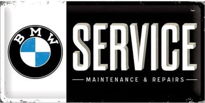 BMW Service Metalen wandbord in reliëf 25x50 cm