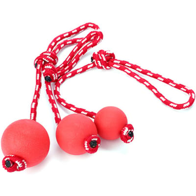 Jouet Corde Balle pour Chien Interactif Résistant aux Morsures Sûr Balle en Caoutchouc pour Chien avec Corde pour Entraînement en Extérieur 6cm / 2.4in