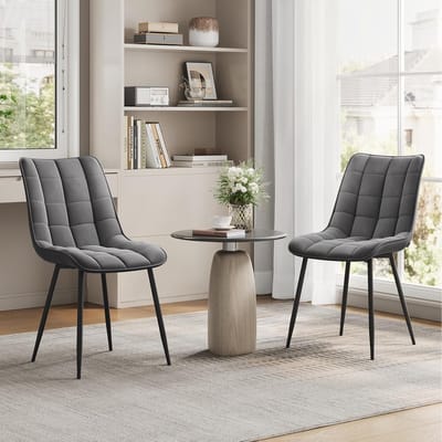 Luxe ergonomische velvet eetkamerstoelen set van 4 met comfortabele gestoffeerde zitting, metalen frame en moderne design rugleuning 40,5 x 46 x 85,5 cm