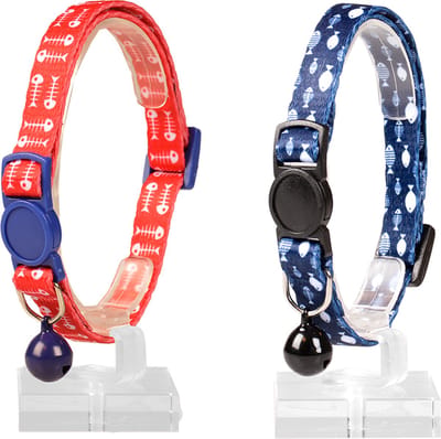 Duvoplus - Halsband Voor Dieren - Kat - Kattenhalsband Visgraat 3 Nylon 20-30cm / 10mm Gemengde Kleuren - 1st