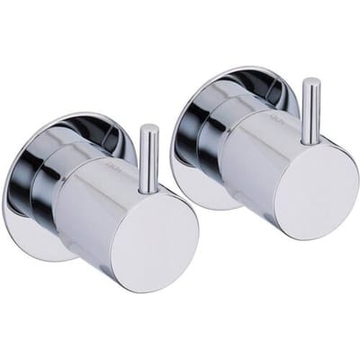 Vola UP wall-mounted two-handle bath mixer - bath filling via overflow