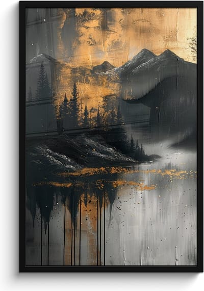 Poster in lijst - Fotolijst 60x90 cm - Posters - Natuur - Abstract - Landschap - Modern - Posterlijst zwart - Decoratie - Wanddecoratie woonkamer - Muurdecoratie slaapkamer