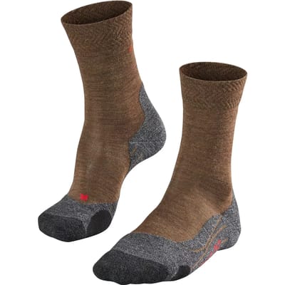FALKE TK2 Melange Wandelsokken anti blaren, medium padding merinowol sportsokken heren bruin - Maat 39-41