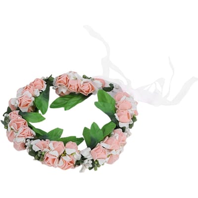 Kunstbloemen Krans Kroon Sling Hoofdband Meisje Haaraccessoires Hoofddeksel voor Bruiloft Benodigdheden Roze