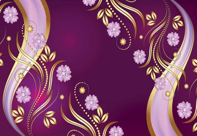 Fotobehang Magenta Flowers Abstrakt | XL - 208cm x 146cm | 130g/m2 Vlies