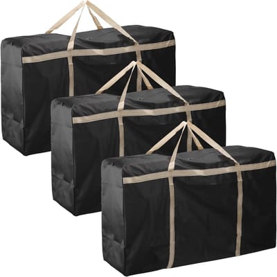 Extra grote opbergzakken 230L - 3-pack stoffen verhuistassen voor beddengoed, kleding en reizen, 110 x 60 x 35 cm