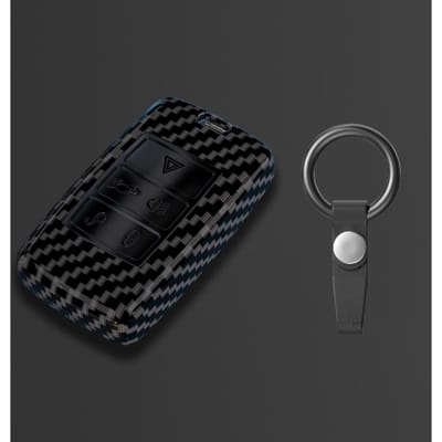 Coque de protection en fibre de carbone pour clé de voiture Pour Land Rover Range Rover Evoque Discovery Sport Velar Pour Jaguar Xe E-Pace Xf Accessoire black